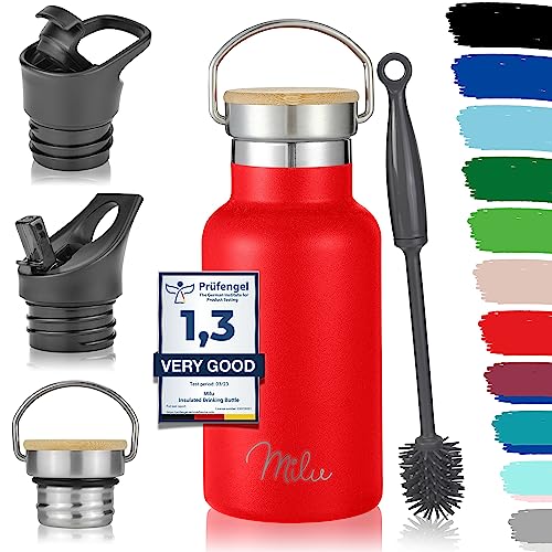 Garrafa MILU 2.0 Vermelho (350ml - Aço Inoxidável) Milu - Porta-alimentos e bebidas - aço inoxidável, 350ml, fresco