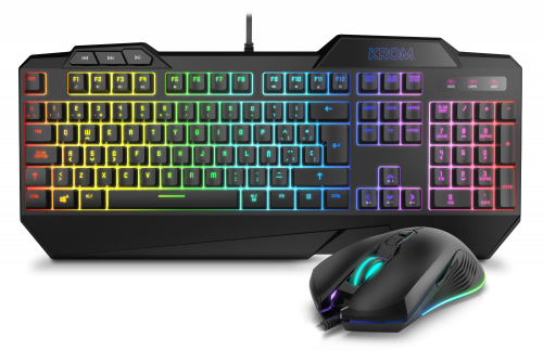Teclado + Rato KROM KRUSHER (Layout Espanhol) Krom - Conjuntos de acessórios de computador - teclado, rato, layout espanhol