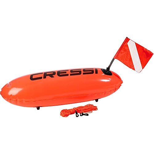 Flutuador de mergulho CRESSI Torpedo Ro (Tamanho Único) CRESSI-SUB - Mergulho e snorkeling - dupla câmara, flutuador de mergulho, visibilidade vermelha, bandeirolas