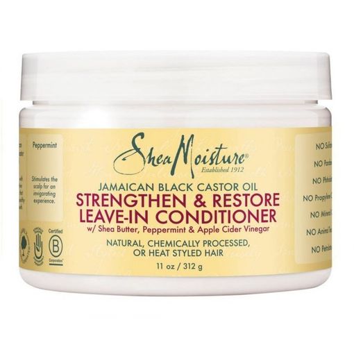 Amaciador para Cabelo SHEAMOISTURE Jamaican Black Castor Oil Strengthen, Grow & Restore Leave-In SHEA MOISTURE - Shampoo & condicionador - amaciador, cabelo, sheatmoisture, castor oil, fortalecer, crecer