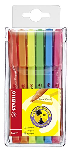 Marcador Fluorescente STABILO Flash (Multicor) Stabilo - Marcadores e marcadores de texto - multicor, tinta à base de água, formato fino