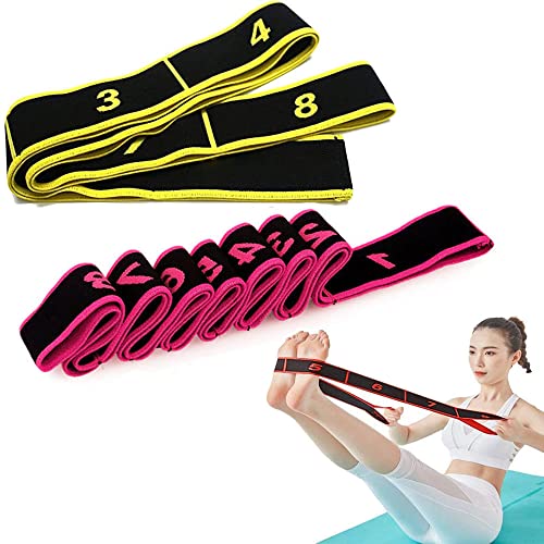 Fita Elástica de Ioga 2 Unidades Laranja e Rosa Sunxxyy - Bandas de exercício - elástica, laranja, rosa, 90x4cm