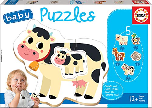 Puzzle EDUCA BORRAS The Farm (Idade Mínima: 3) EDUCA - Quebra-cabeças de encaixar - madeira, desenhos infantis, motricidade, 3 anos