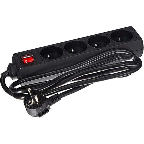 Extensão Elétrica CUC Exa 4Tg (1.5 m - Tipo F - Preto) Levitantes - Fios e cabos elétricos - 4 tomas, 1,5 m, tipo f, plástico