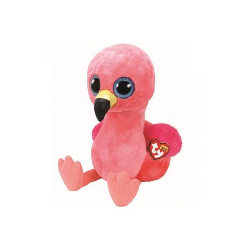 Beanie Boo Gildas Pink Flamingo (Idade Mínima Recomendada: 3 anos) Ty - Brinquedos - 3 anos, rosa, 40 cm, olhos brilhantes