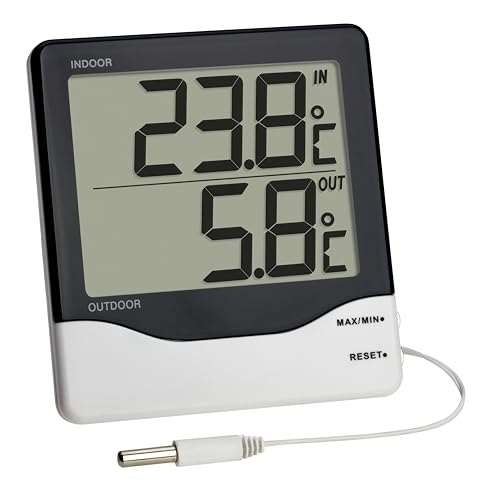 Termómetro digital tfa-dostmann 30.1011 | Preto, Branco (Climatização e ventilação) S/MARCA - Termômetros domésticos - digital, 30.1011, -10-60ºc, -50+70ºc