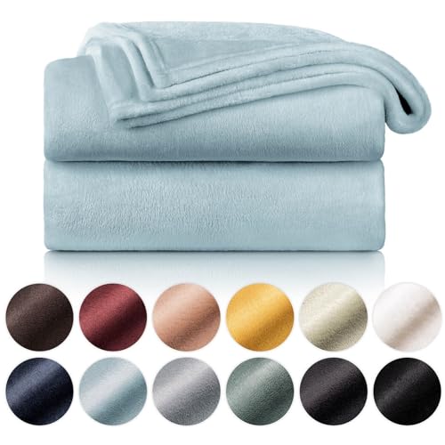 Manta BLUMTAL (Azul Claro - 130x150cm - Algodão) Everbrent - Roupa de cama e cama - azul claro, 130x150cm, algodão