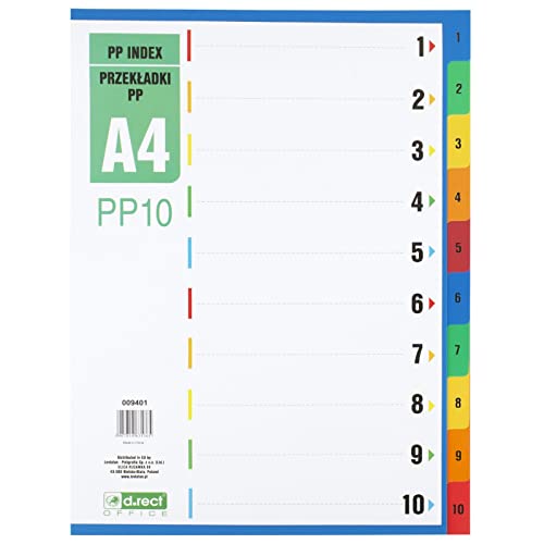 Separador de Arquivo D.RECT (A4 - Polipropileno) Leviatan-Poligrafia Sp. z o.o. - Notas autoadesivas - a4, polipropileno, perfuração