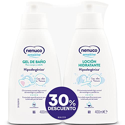 Nenuco Gel de Banho e Lotion Sensível (400 ml) Nenuco - Banho e corpo - gel de banho, lotion sensível, 400 ml, bebé