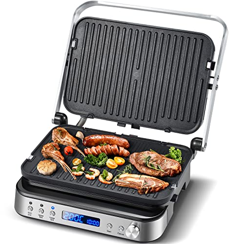 Grelhador de Placas AMZCHEF 4 em 1 (2000 W) SmartHome - Eletrodomésticos de cozinha - 2000 W, 4 em 1, aço inoxidável, preto