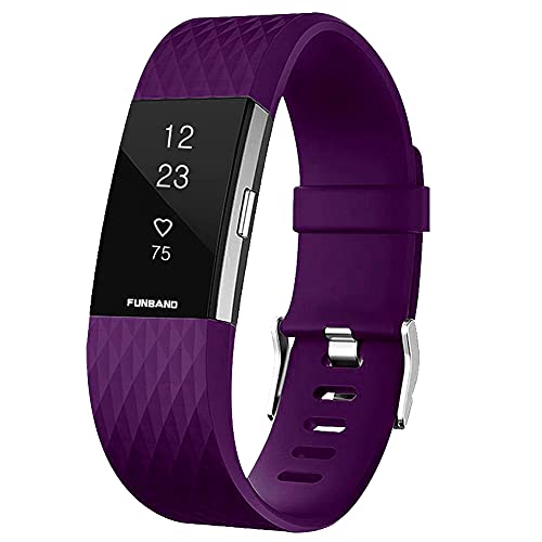 Bracelete para FITBIT Charge 2 Funband Preto FunBand - Acessórios para monitor de atividades - preto, silicone, fitbit charge 2, 140-205 mm