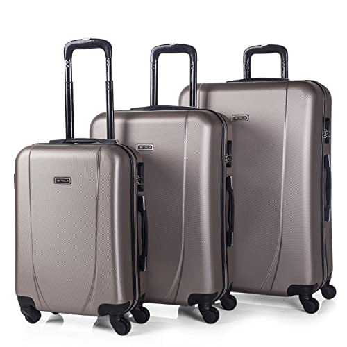Conjunto 3 Malas de Viagem ITACA Abs (35/70/100 L - Bege) ITACA - Malas - 35L, 70l, 100l, bege