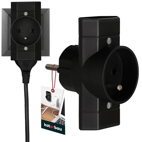 Tomada KOTARBAU 2P+T (Preto - Plástico e Metal) KOTARBAU - Fios e cabos elétricos - preto, plástico, metal
