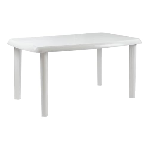 Mesa de Refeição INNOVATION HOME FURNISH MESARES140 (Branco - Aglomerado e Aço - 140x85x72 cm) THINIA HOME - Móveis de exterior - aglomerado, aço, plástico, 140x85x72 cm