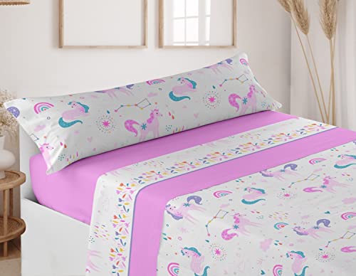 Conjunto de Lençóis para Crianças HAREDECO (90 x 190 cm) HARADECO - Lençóis - 90 x 190 cm, algodão macio, desenhos coloridos, conjunto almofadas