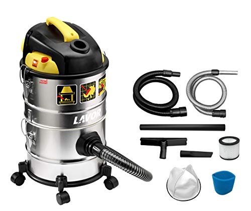 Aspirador de Cinzas LAVORWASH Ashley Kombo (28 L) Lavor - Aspiradores - 28 L, inox, 4 rodas, secos e molhados, filtro lavável