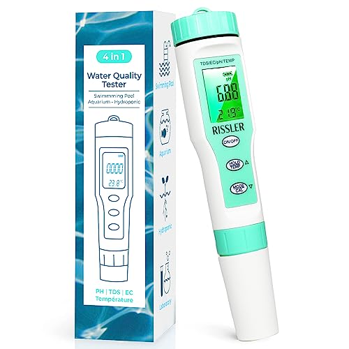 Medidor de pH e Tds 4 em 1 para Piscinas Rissler - Ferramentas de medição e sensores - ph, tds, calibração automática, resistente à água