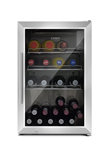 Caso 731.680.48 Frigorífico de Vinho Independente Preto Prateado Caso - Eletrodomésticos - 24 garrafas, compartimento de gelo, fecho de segurança, suspensão, rodas ergonómicas