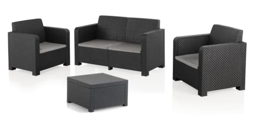 Conjunto de Jardim SHAF GOA (Cinzento - Aço - 54x61.5x83 cm) SP BERNER - Conjuntos de móveis de exterior - cinzento, aço, 54x61.5x83 cm