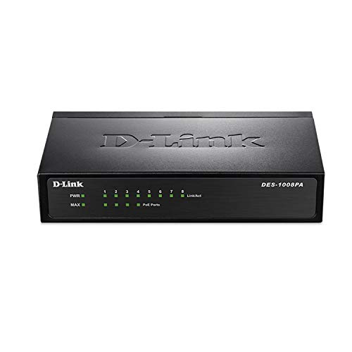 Switch D-LINK DES-1008PA L2 10/100 1U (Rede) D-Link - Concentradores e comutadores - l2, 10/100, 1u, 8 portas