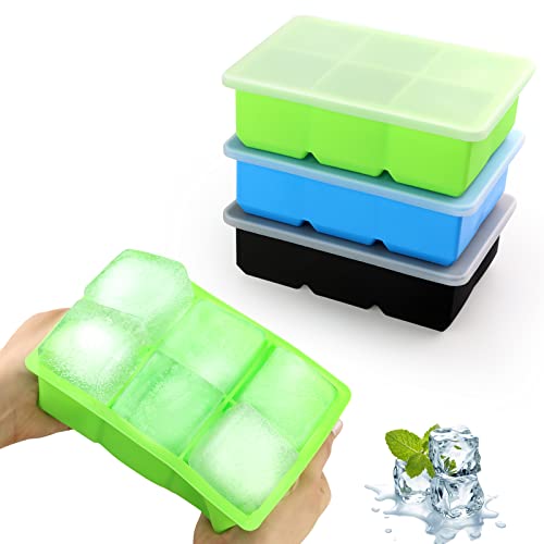 JOPHEK Bandejas de cubitos de hielo grandes JOPHEK - Formas de gelo - bandeja, cubos de hielo, grandes