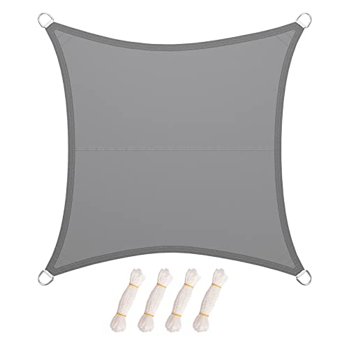Toldo LARMNEE 4 x 4 m PES Vela de Sombra (Cinzento) LARMNEE - Toldos e gazebos - 4 x 4 m, vela de sombra, cinzento, fácil de montar