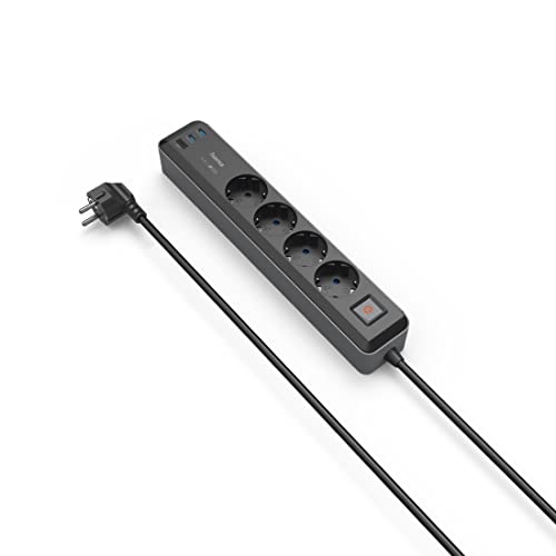 Extensão Elétrica HAMA 00111641 | Cinzento Hama - Filtros de linha e supressores de surtos - 4 tomas, 3 porta USB, 65w