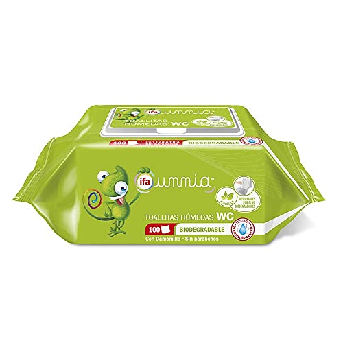 Toalhitas de Banho IFACOM Unnia (100 unidades) IFA ESPAÑOLA S.A. - Toalhitas higiénicas para adultos - biodegradável, camomila, reciclável, naturais