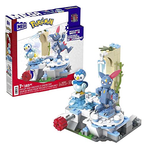 Figura MEGA CONSTRUX Pokémon Piplup e Sneasel Mattel - Brinquedos - piplup, sneasel, inverno, Motação Brick
