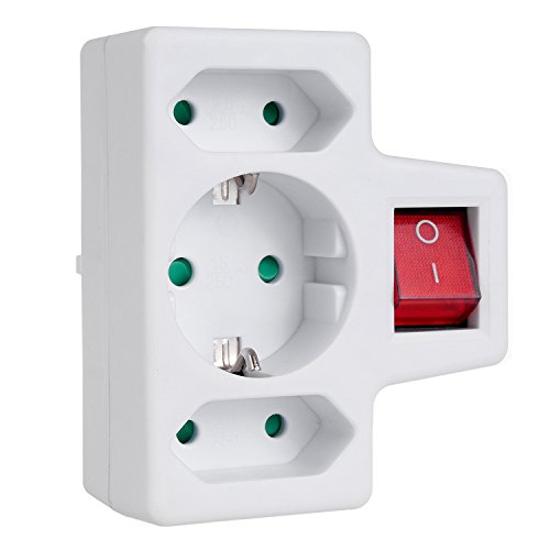 Adaptador de energia CLOEN 3P+2.5A (2 tomadas) Maclean - Fontes de alimentação elétrica - ca type l, 3 saídas ac, conector schuko, 1.5m