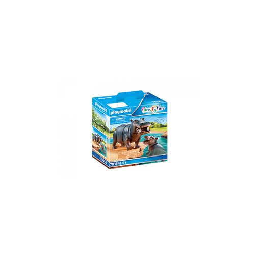 PLAYMOBIL Parque Zoológico - Hipopótamo e Seu Filhote (Idade Mínima Recomendada: 4 anos) PLAYMOBIL - Brinquedos - hipopotamo, filhote, parque zoológico, 4 anos