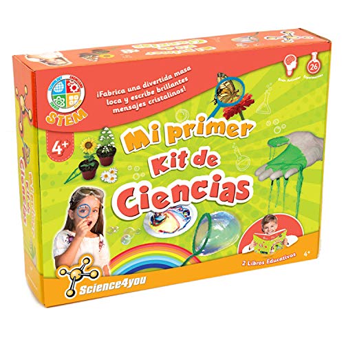 Kit de Ciência SCIENCE4YOU 001 (Idade Mínima Recomendada: 3 anos) Science4you - Conjuntos de ciência e exploração - 26 experimentos, pompas de sabão, fórmulas mágicas, espetro, farol