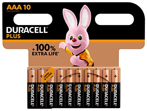 Pilhas DURACELL Plus Alcalina AAA (10 unidades) Duracell - Baterias de uso geral - alcalina, AAA, recarregável