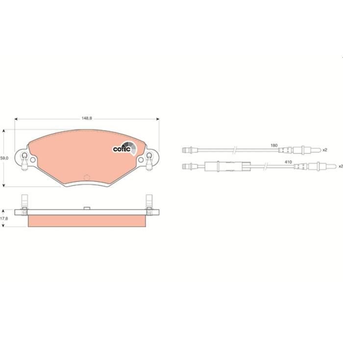 Pastilhas para Par de TRW Jogo de 4 Pastilhas de Freno + Tu Gdb1448 TRW - Sistema de freios de veículos motorizados - pastilhas, par, TRW, freno, volkswagen