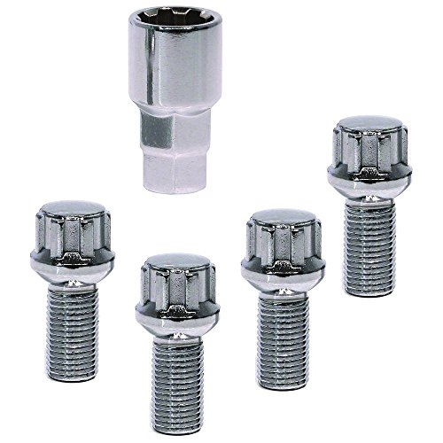 Conjunto de 4 Parafusos Antirroubo CAR POINT M14 X 1.5 L25 Carpoint - Peças de rodas de veículos automotores - antirroubo, aço inoxidável, cromado, m14 x 1,5