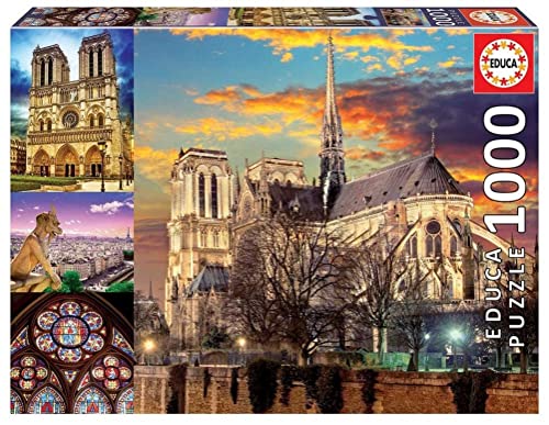 Puzzle EDUCA BORRAS Notre Dame de Paris (1000 peças) EDUCA - Quebra-cabeças - puzzle, educa borrass, notre dame paris, 1000 peças, catedral