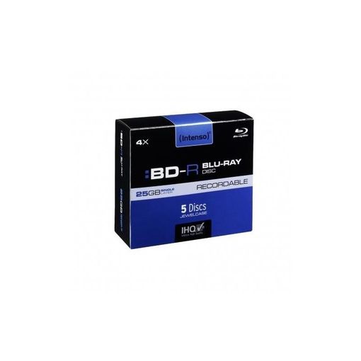 Disco Blu-Ray Intenso BD-R 25GB 4X 5-Pack Intenso - Mídias vazias - 25 GB, 5 pack, blu-ray, BD-R, 4x