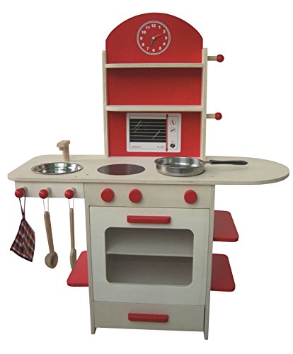 Roba 8000000040 Cozinha Infantil Madeira Vermelho roba - Cozinhas de brinquedo e alimentos de brincar - madeira, vermelho, infantil