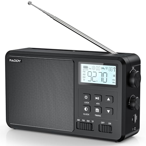 Rádio Raddy RF206 | Preto (Rádio) Raddy - Áudio - am/fm, sw, usb, cartão sd, auscultadores