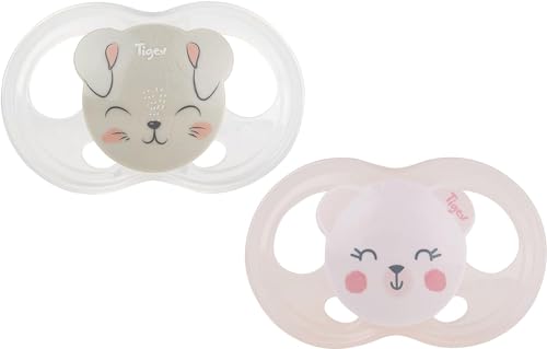 Chupetas TIGEX Soft Touch Friends (2 Un) TIGEX - Cuidados com a higiene oral - ponta fisiológica, respiradores grandes, borracha natural, bordas suaves