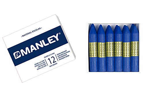 Conjunto de 12 Piscas MANLEY 60Mm Azul Cyan (43) Manley - Lápis de cera - conjunto, 12 piscas, manley, azul cyan, 43