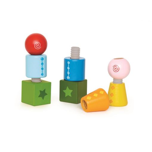 Jogo de Construção HAPE Preschool 3602658 HAPE - Brinquedos - geométricas, cores vivas, enroscáveis, criatividade