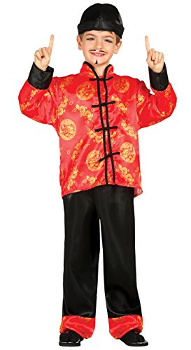 Fato de Menino DISFRAZZES Mandarim Vermelho (Tam: 3 a 4 anos) Guirca - Fantasias - 3-4 anos, poliéster, ajustável, vermelho