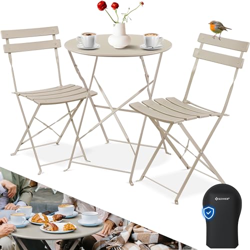 Conjunto de 3 Peças de Jardim KESSER (Cinzento - Aço) KESSER - Móveis de exterior - conjunto, 3 peças, jardim, cinzento, aço
