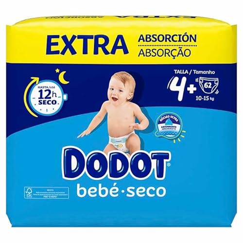 Pampers Dry Extra Tamanho 4 (62 unidades) DODOT - Roupa interior - tamanho 4, 62 unidades, absorção rápida, dryflex