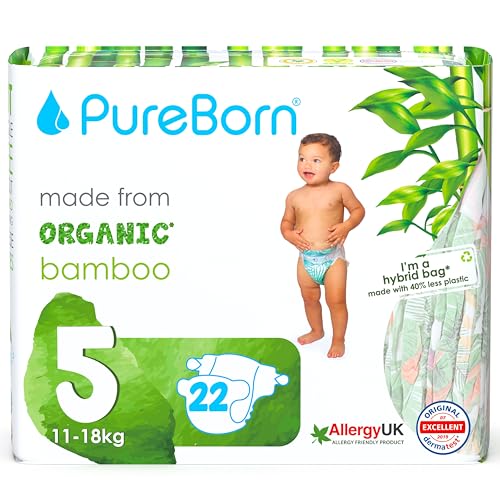 Fraldas Puresborn Bamboo Eco Baby (22 unidades) PureBorn - Banho e corpo - bamboo, eco-friendly, 22 unidades