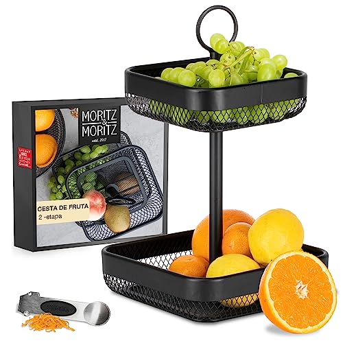 Cesto de Frutas e Verduras em Metal Preto 30X31Xh25Cm MORITZ & MORITZ ILP GmbH - Utensílios de mesa - metal, preto, frutas, verduras