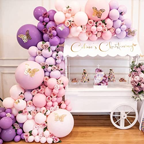 Kit de arco de globos 180 cm rosa e violeta Patimate - Balões - kit, arco, globos, rosa, violeta