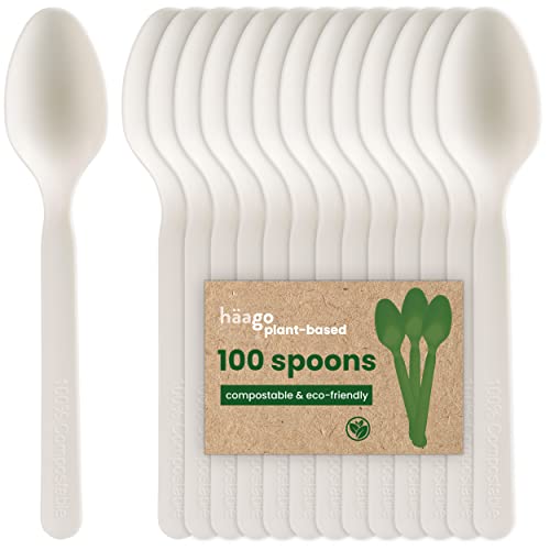 Conjunto de 100 Talheres Biodegradáveis HAAGO HAAGO - Talheres descartáveis - 100 talheres, biodegradável, poliactído, reciclado