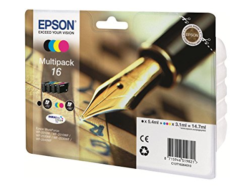 Multipack de 4 Tinteiros EPSON Tinteiro Duplex EcoTank C13T16264012 Epson - Cartuchos de toner e jato de tinta - epson, Ecotank, preto, ciano, magenta, amarelo
